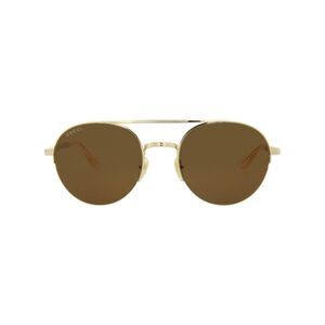 Gucci Round-Frame Metal Sunglasses Gold Mens